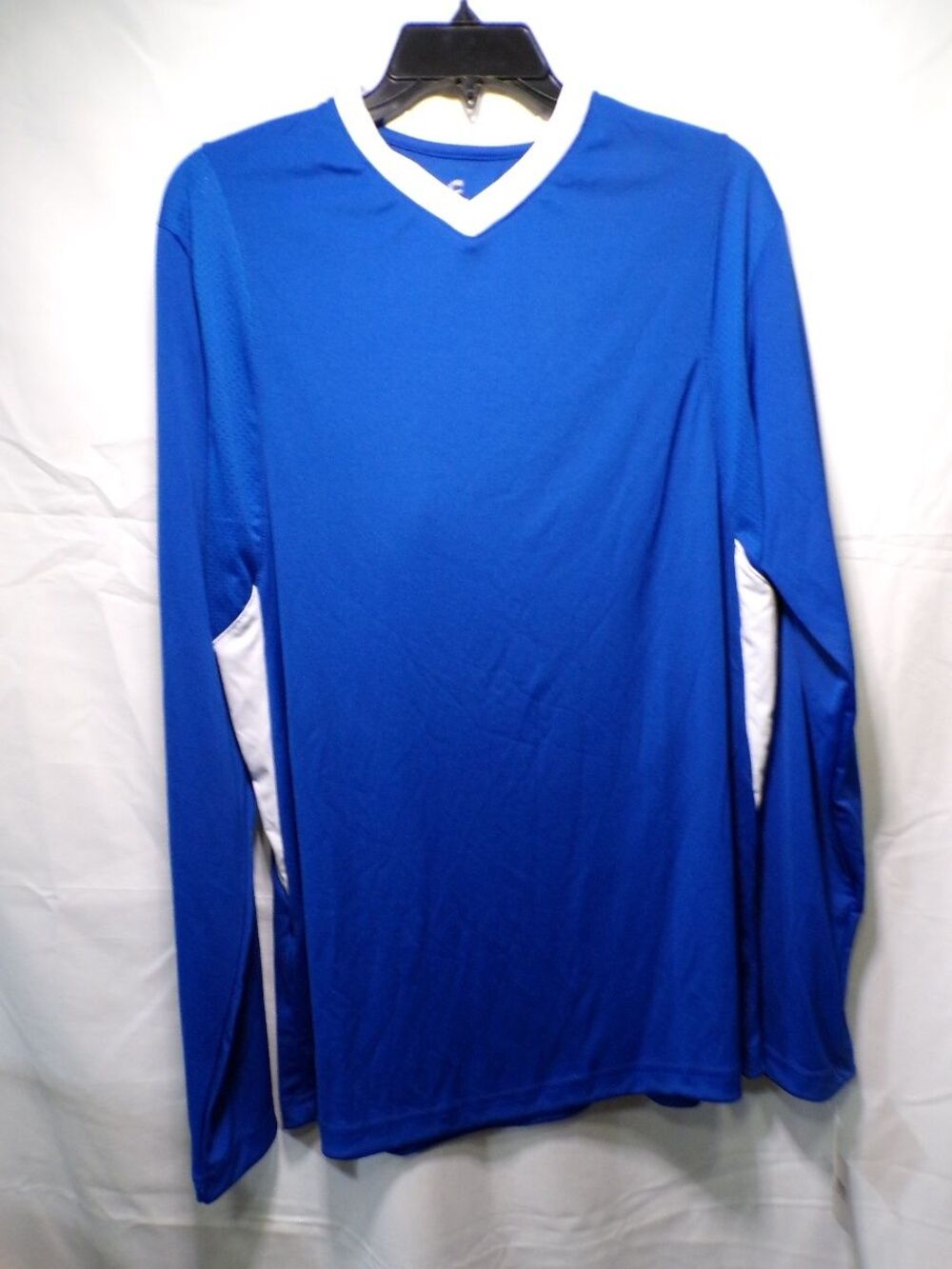 Champro Men's Blue Long Sleeve V-Neck Athletic T-Shirt Size S
